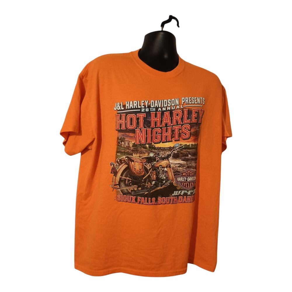 Harley Davidson Men's T-shirt Orange 2021 Hot Harley Nights Sioux Falls SD Sz XL